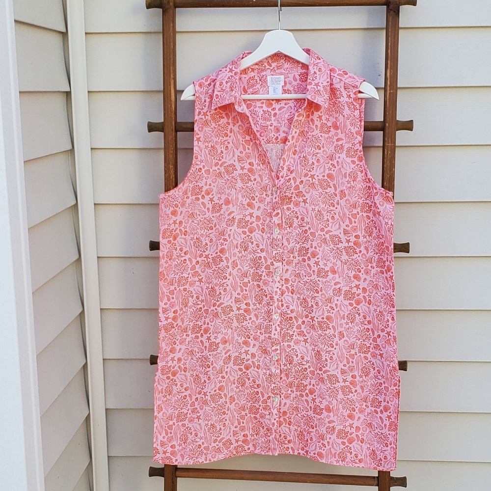 Sigrid Olsen Linen Beach Coverup Size L - Picture 2 of 6